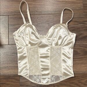 Cream Satin Bustier